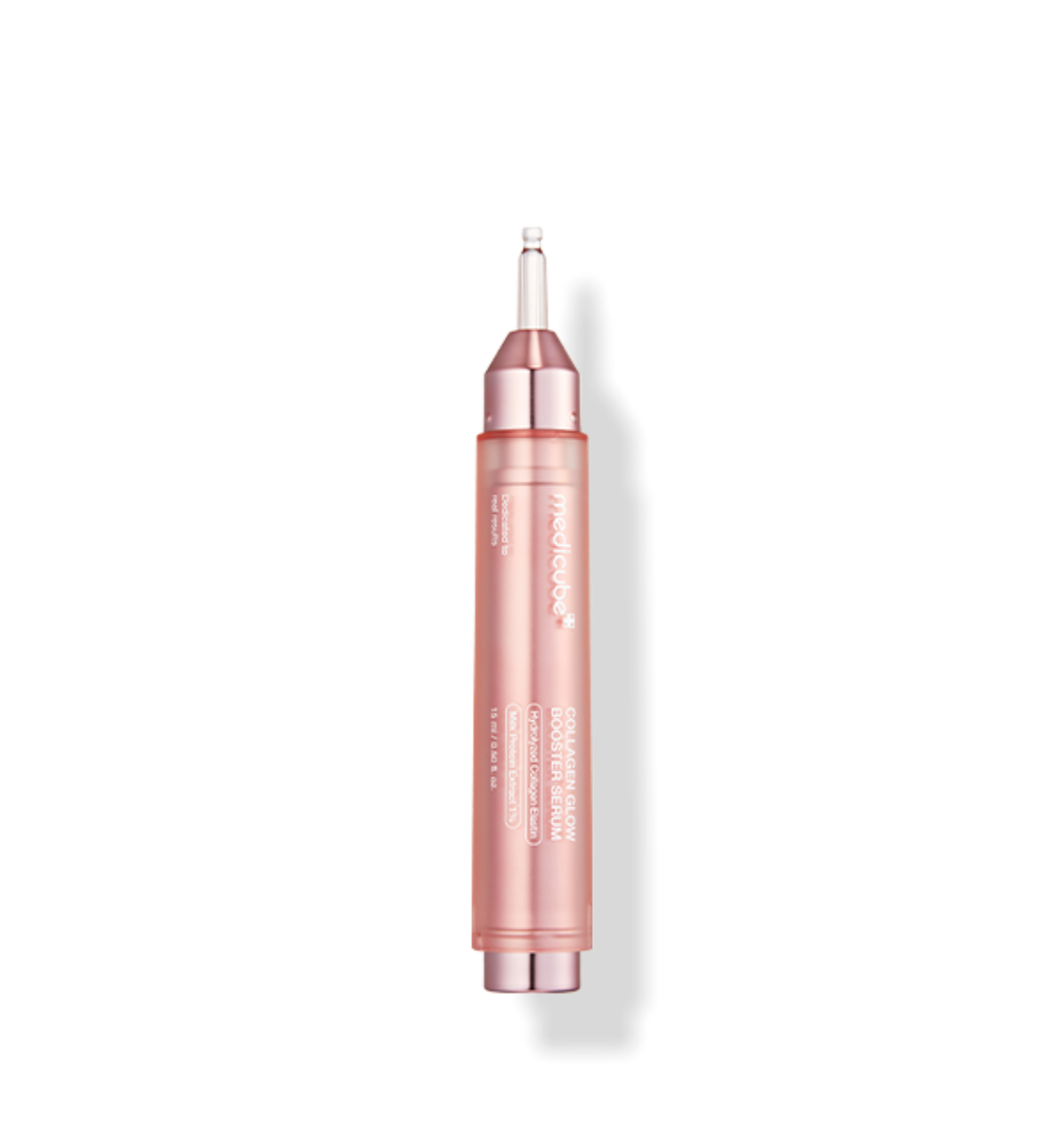 medicube Collagen Glow Booster Serum 15ml in a pink airless pump container