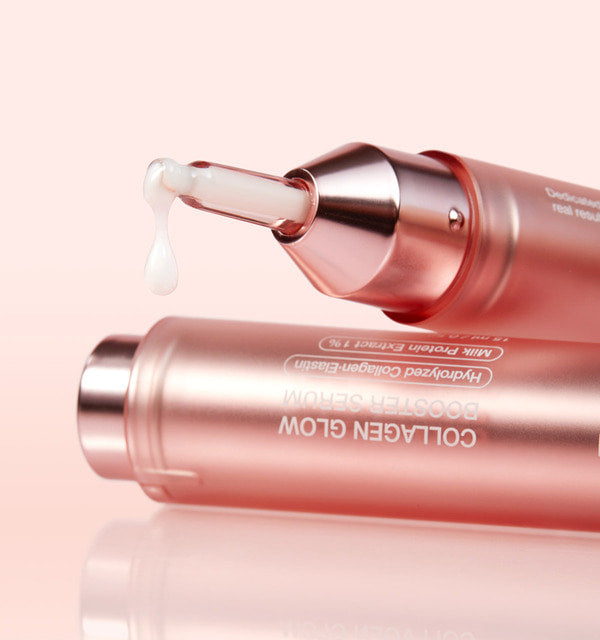 medicube Collagen Glow Booster Serum 15ml in a pink airless pump container