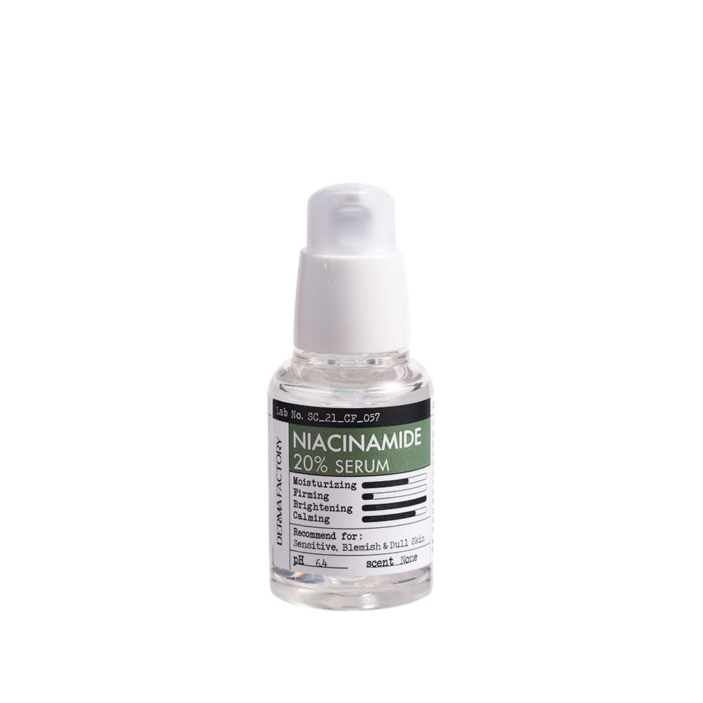 DERMA FACTORY Niacinamide 20% Serum 30ml pump bottle