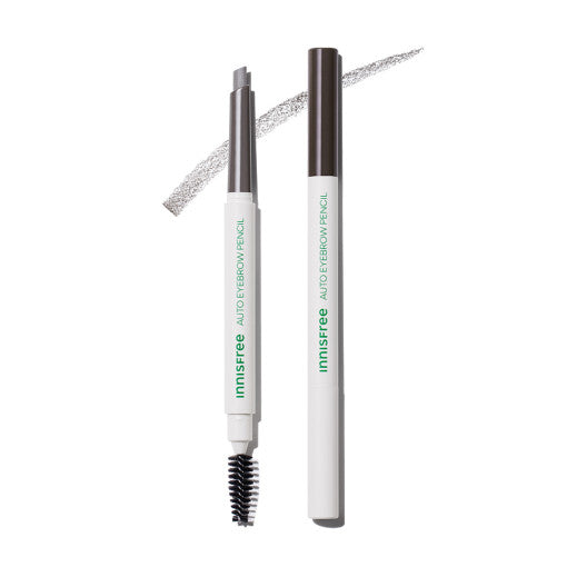innisfree Auto Eyebrow Pencil with oval flat tip and spiral brow brush