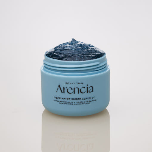 Arencia Deep Water Surge Overnight Serum 30 50g jar with blue gel texture