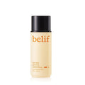 belif Super Drops Niacinamide Golden Glow Serum 50ml bottle with a luminous serum swatch