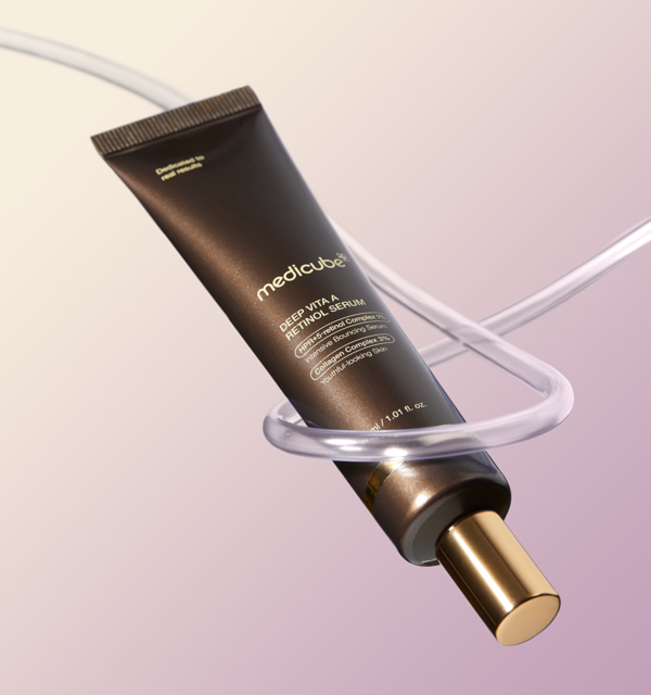 MEDICUBE Deep Vita A Retinol Serum 30ml product image with dark dropper bottle and packaging