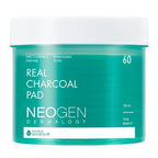 NEOGEN Dermalogy Real Charcoal Pad 150 ml container with 60 charcoal pads