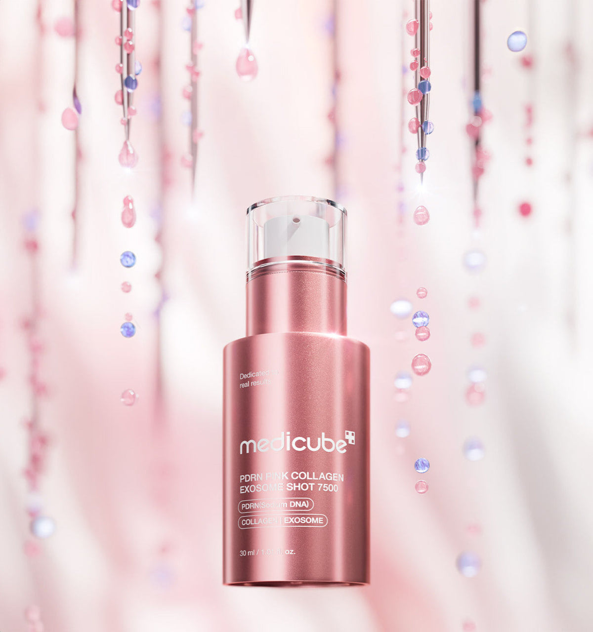 medicube PDRN Pink Collagen Exosome Shot 7500 30ml pink facial serum bottle