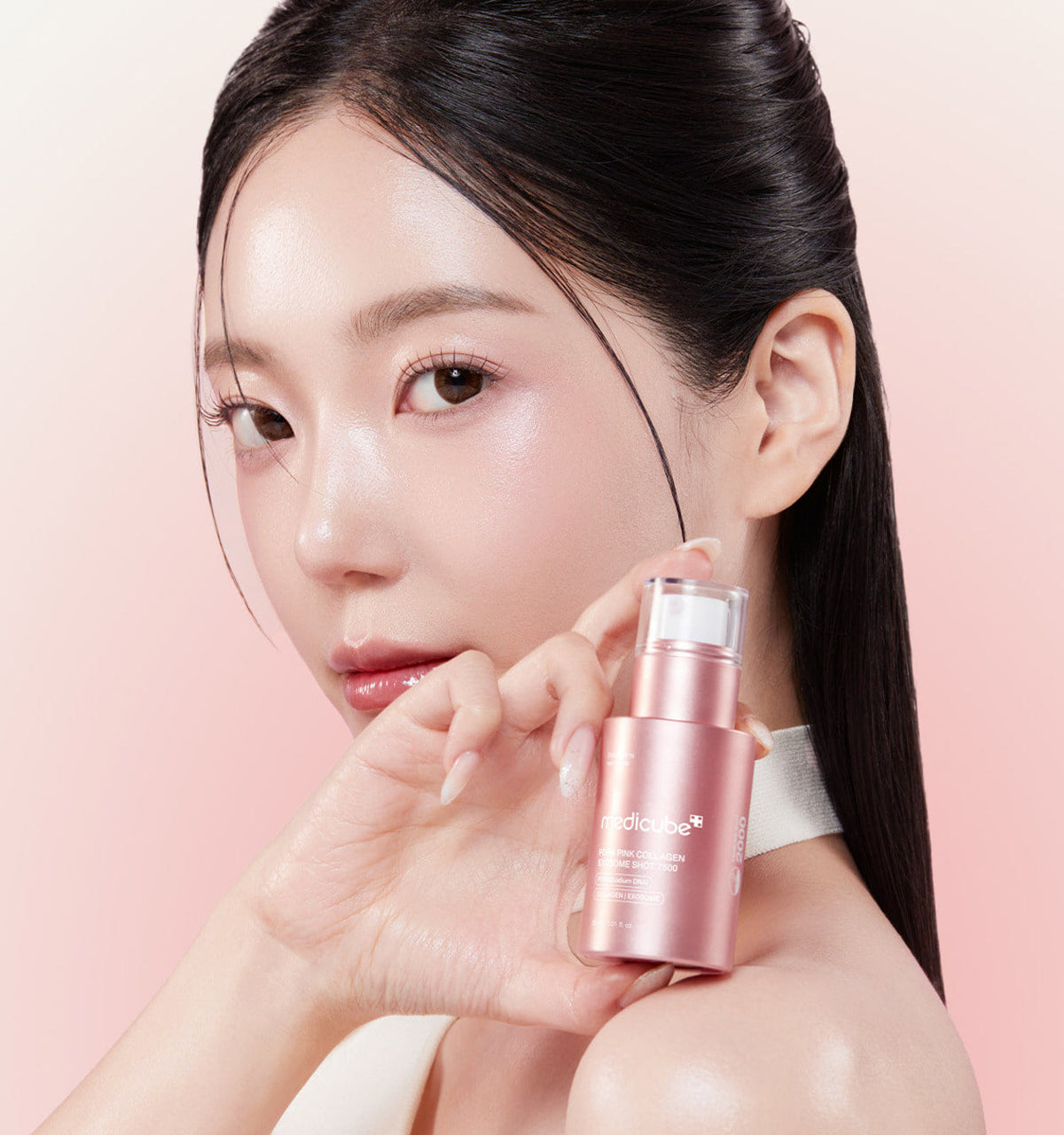 medicube PDRN Pink Collagen Exosome Shot 7500 30ml pink facial serum bottle