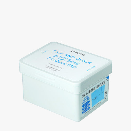 DEWYTREE PICK & QUICK Makeup Boosting Double Pad 380g container with 100 facial pads