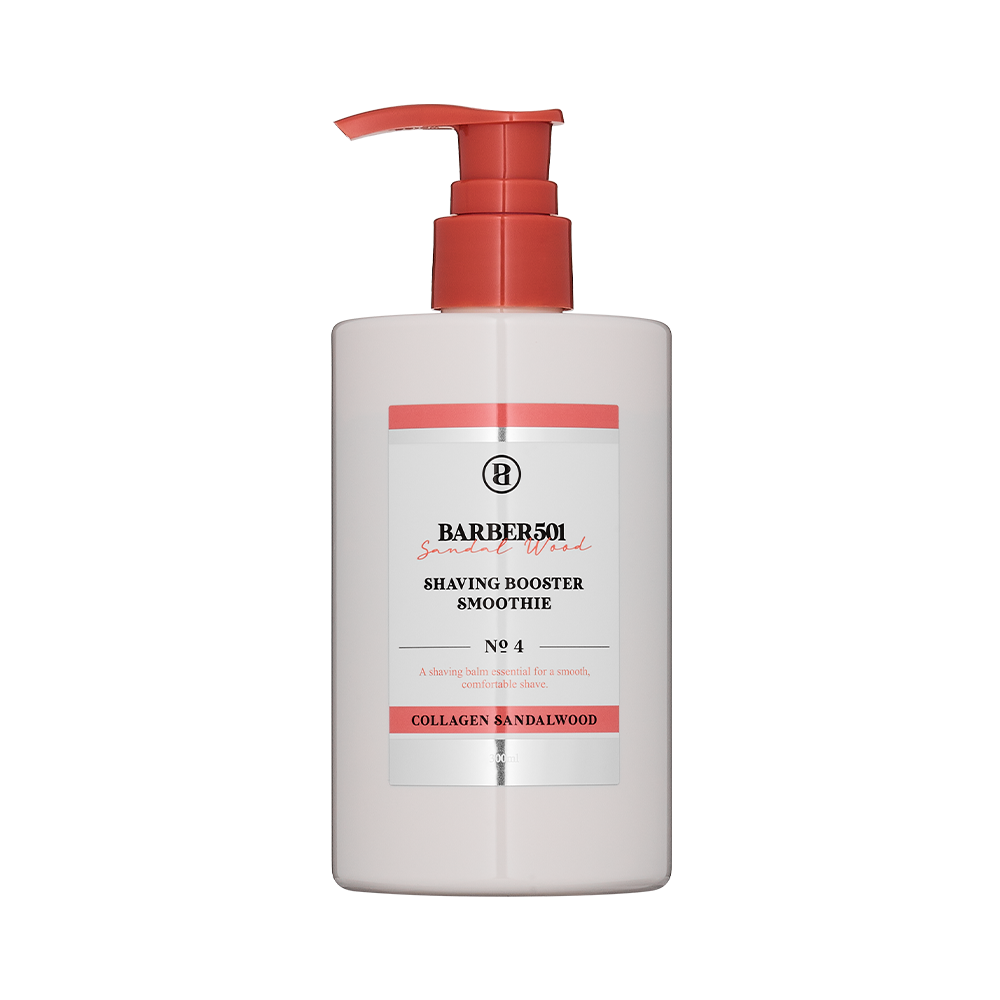 BARBER501 Shaving Booster Smoothie 300ml Collagen Sandalwood pump bottle