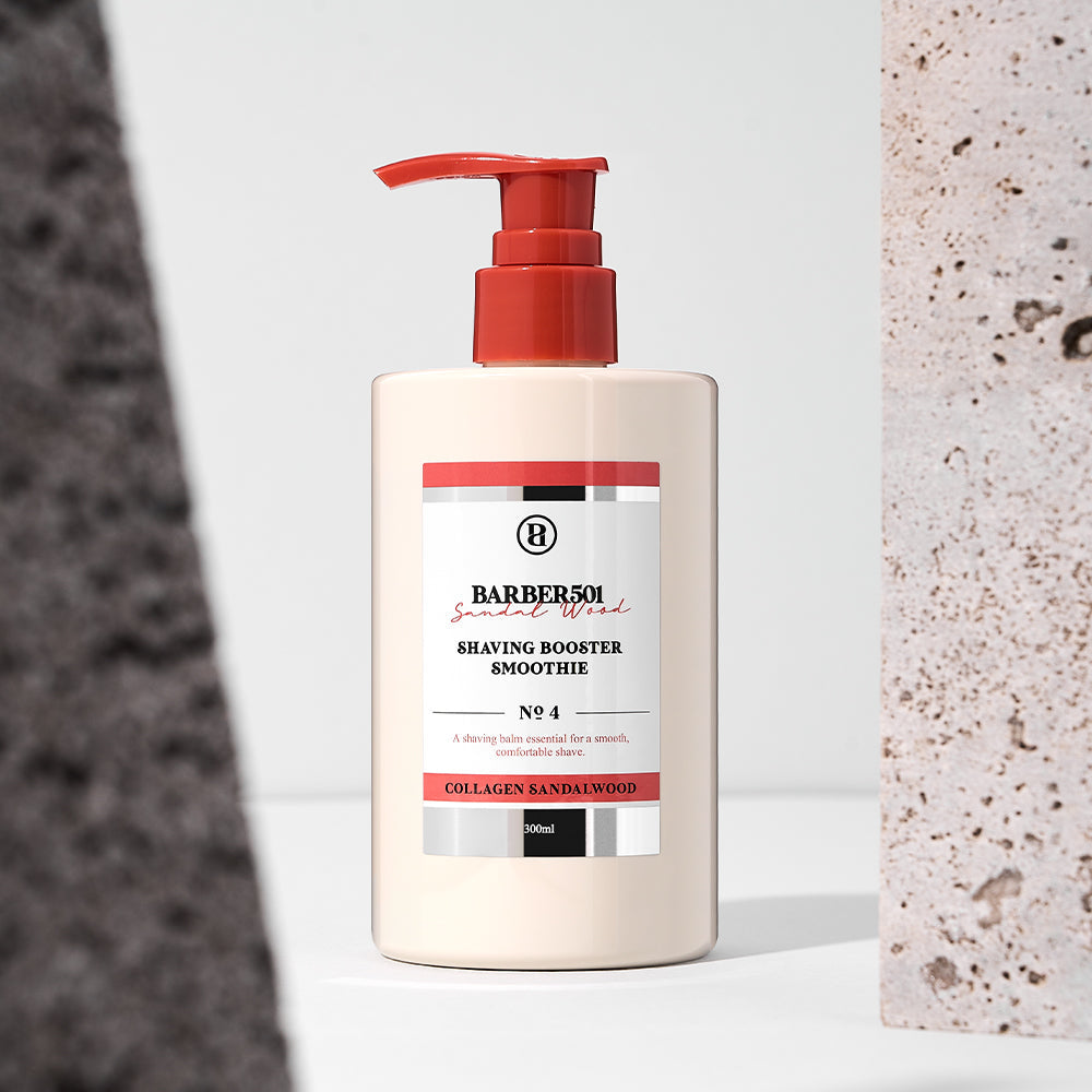 BARBER501 Shaving Booster Smoothie 300ml Collagen Sandalwood pump bottle