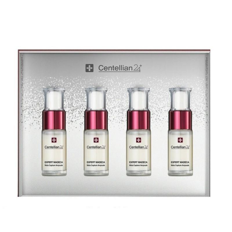CENTELLIAN24 Expert Madeca Mela Capture Ampoule Rx 7 mL x 4 set with four dropper bottles in a red box