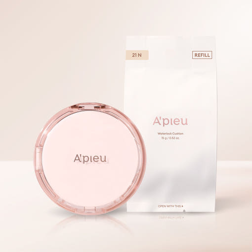 A'pieu Waterlock Cushion SPF50+ PA++++ Set 15g + 15g Refill #21 Light Beige