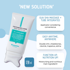 BeaumAnt Face & Body Liner Gua Sha Massage Cream 120ml used with its integrated gua sha applicator on the face