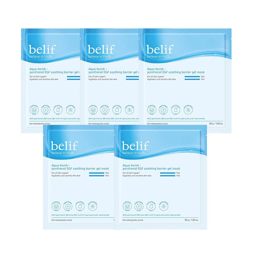belif Aqua Bomb Panthenol EGF Soothing Barrier Gel Mask 30ml X 5ea