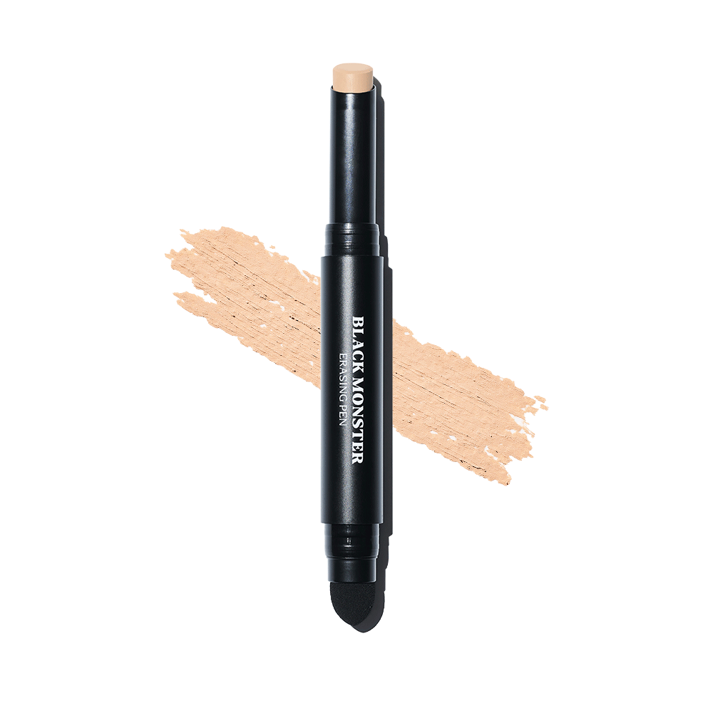 BLACK MONSTER Erasing Pen Concealer dual-sided black concealer pen with blending puff