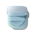 LANEIGE Neo Cushion Mewy cushion compact held beside a model's face