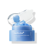 medicube Hyaluronic Moisturizing Capsule Cream 55g jar with blue capsules and transparent gel