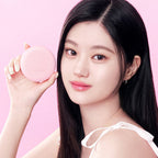 lilybyred Dual Light Tone-up Cushion SPF50+ PA+++ 12g #Peach Green compact showing the peach and green dual-tone cushion