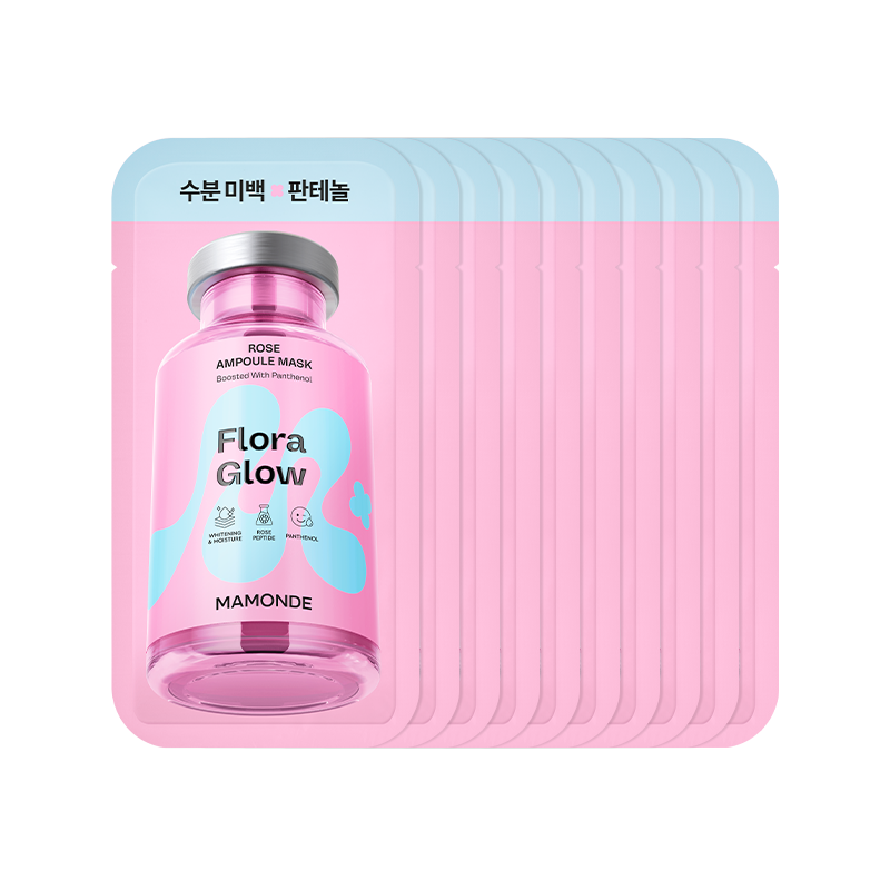 Mamonde Flora Glow Rose Ampoule Mask 23ml X 10ea