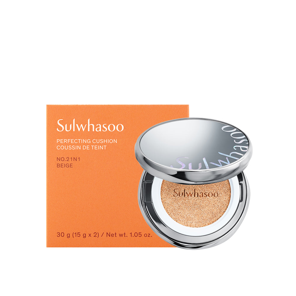 Sulwhasoo Perfecting Cushion compact with cushion foundation visible