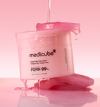 Medicube PDRN Pink Collagen Toning Gel Toner Pad pink jar containing 120 ml essence and 70 pads