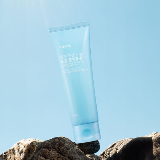 Shingmulnara Jeju Sparkling Water Pore Deep Cleansing Foam 120ml+120ml two light-blue cleansing foam tubes